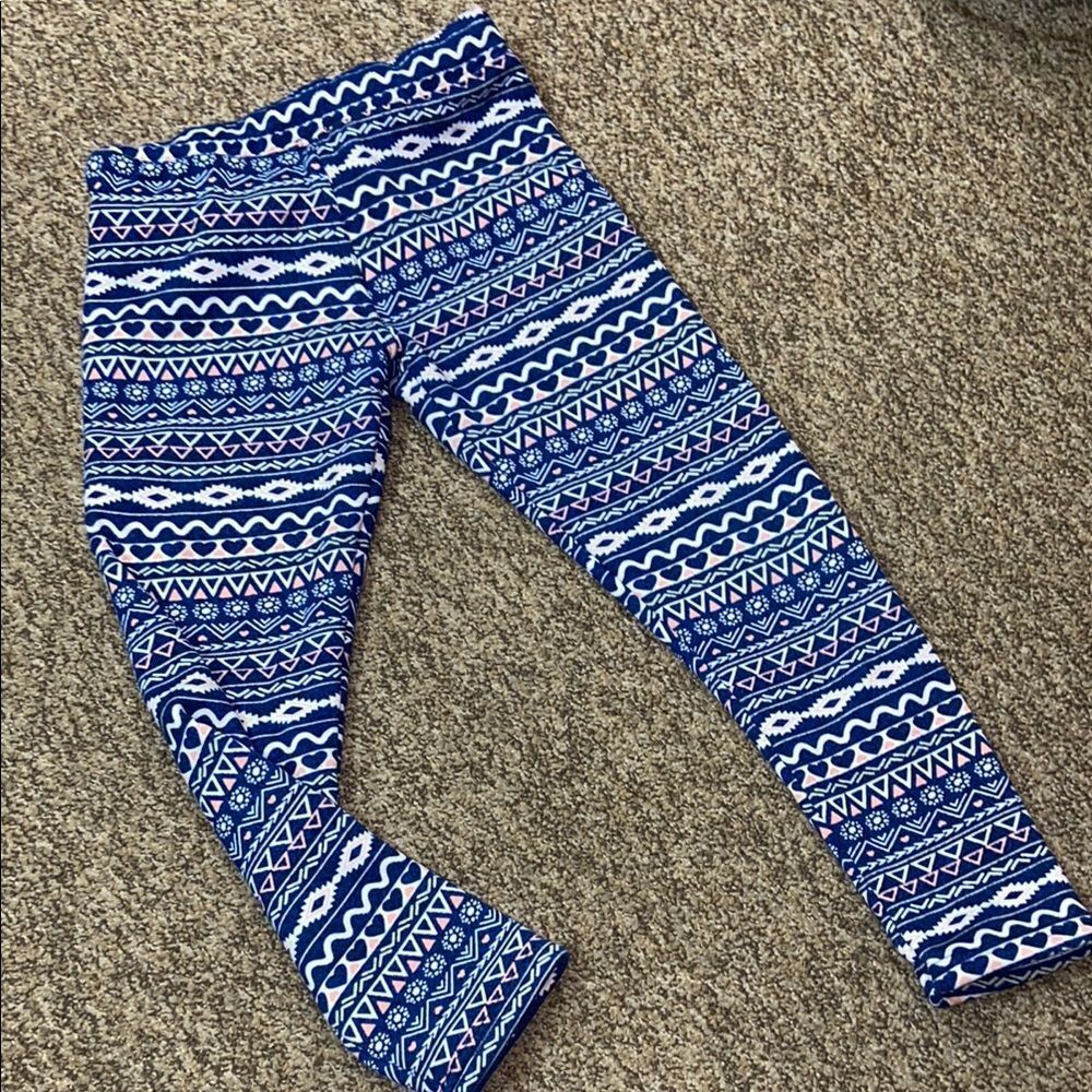 4/$30 Shosho Blue Patterned Kids Leggings Size Approximately (5-6)No Tag